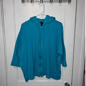 Venezia womens cropped drawstring hoodie blue size 22/24